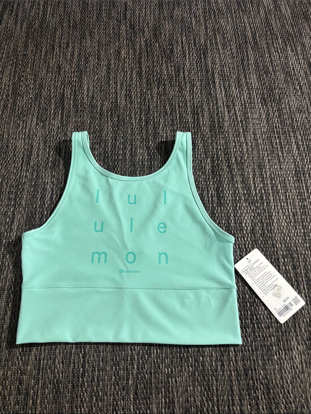 Lululemon Power Pivot Everlux Tank *Motif Wild Mint Everlux Size 12 NEW